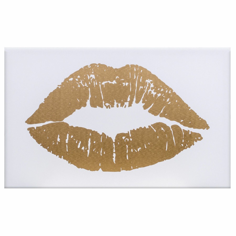 Wall Art * | Gold Lipstick Canvas Wall Art, 18 12 Fascinating Model