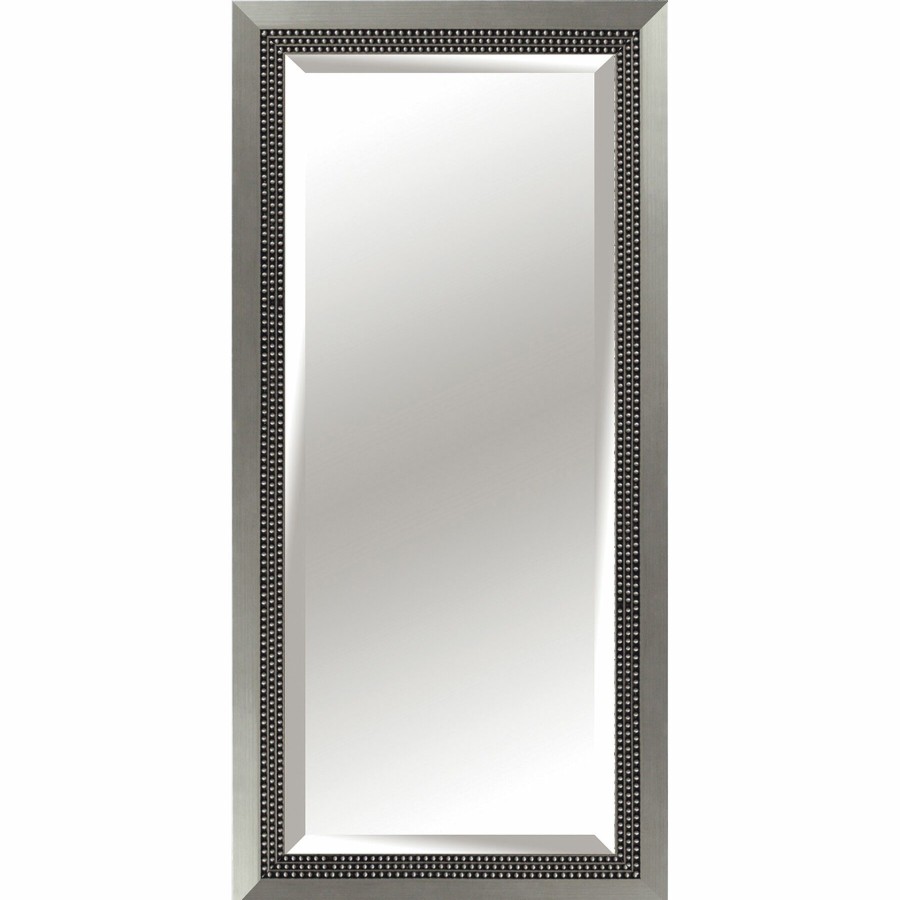 Mirrors * | 32X66 Rectangle Plastic Triple Beads Silver Floor Mirror Glamor Model