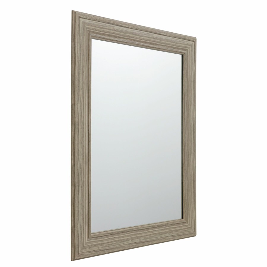 Mirrors * | 22X28 Rectangle Tan Framed Mirror Sale Merchandise