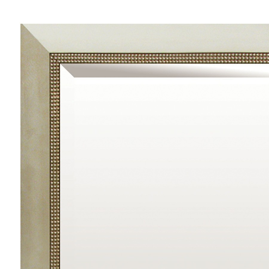 Mirrors * | 32X68 Rectangle Solid Wood Beaded Champagne Floor Mirror Hot Sell