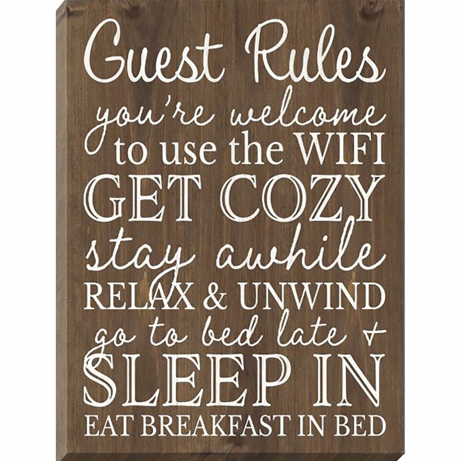 Wall Art * | 16X20 Guest Rules Textured Canvas Good Quality