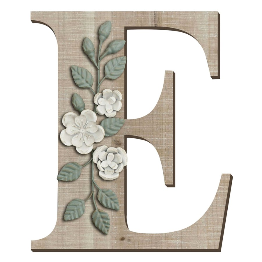 Wall Art * | Grace Mitchell 14 Floral Monogram Wall Art, E High Quality