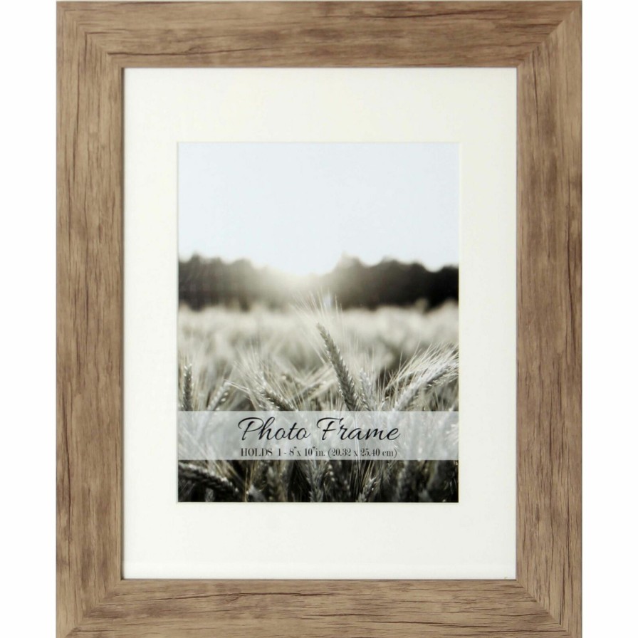 Frames * | 11X14 Driftwood Farmhouse Matted Frame Holds 8X10 Photo On Sale