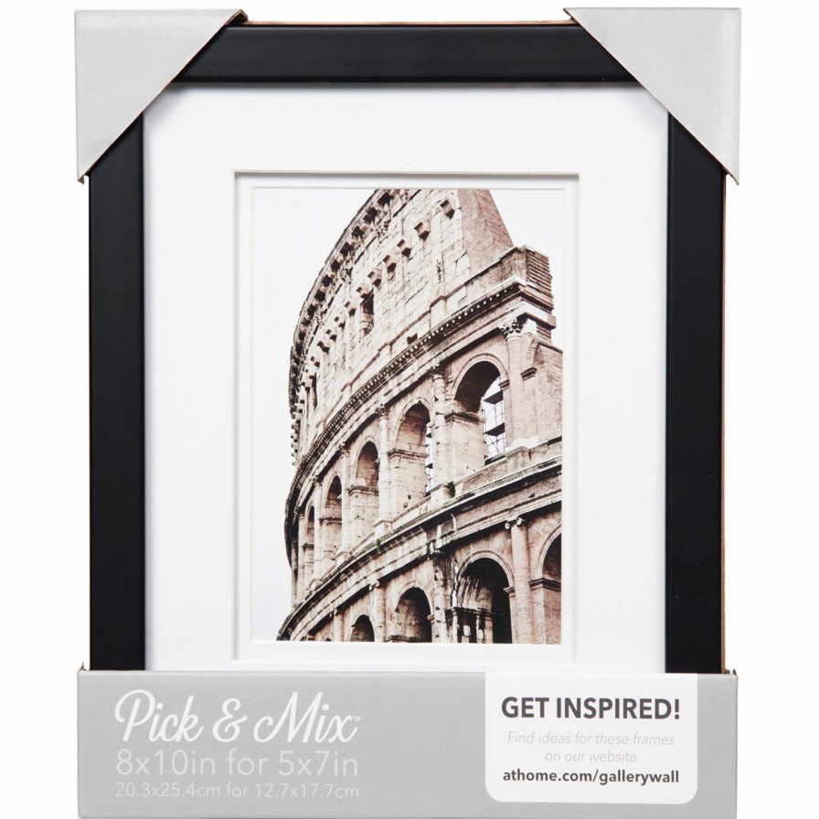 Frames * | Pick & Mix 8 10 Matted To 5 7 Linear Photo Frame, Black New Models