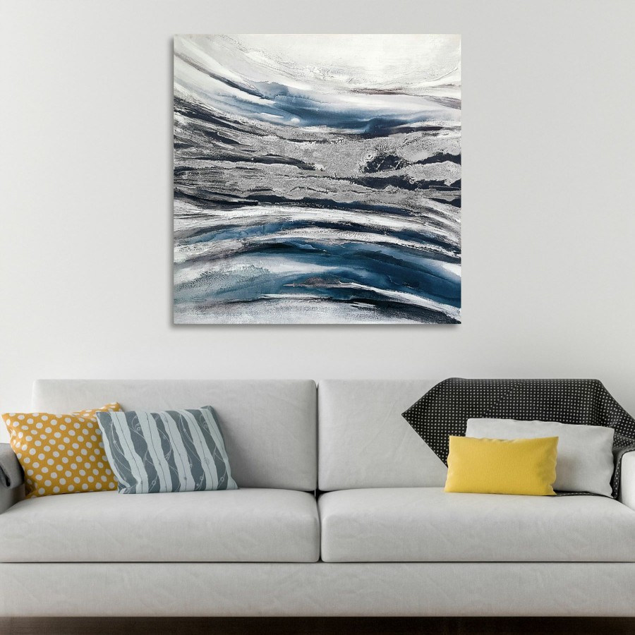 Wall Art * | Blue Abstract Canvas Wall Art, 40 Bargain Sale