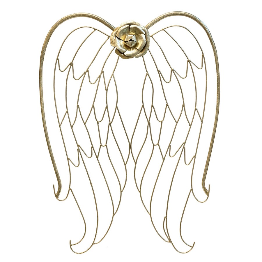 Wall Art * | Gold Angel Wings Wall Decor Latest Fashion