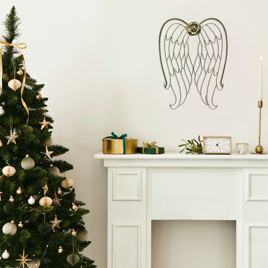 Wall Art * | Gold Angel Wings Wall Decor Latest Fashion