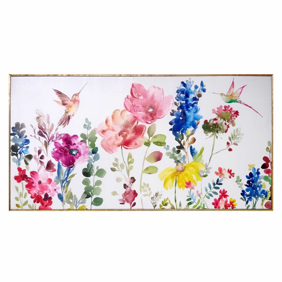 Wall Art * | Flower Garden Framed Canvas Wall Art, 47 24 New Arrivals