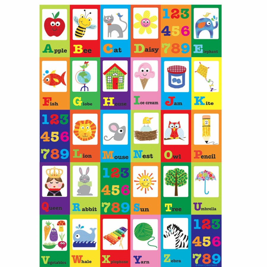 Wall Art * | Children'S Alphabet & Numbers Canvas Wall Art, 24 30 Hot Sale