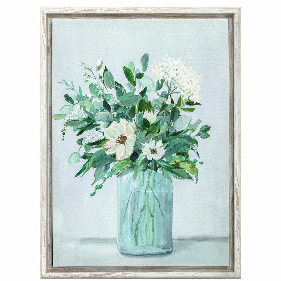 Wall Art * | Floral Pottery Framed Canvas Wall Art, 18 34 Online Store