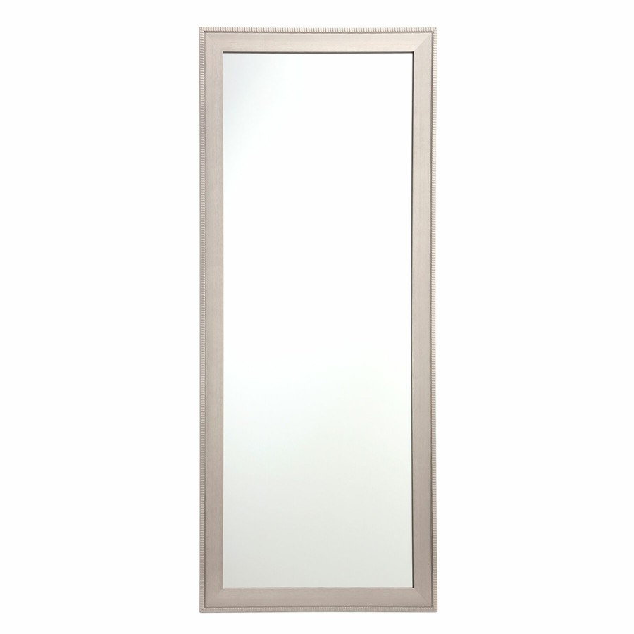 Mirrors * | 24X58 Striped Trim Light Grey Leaner Mirror Discounts