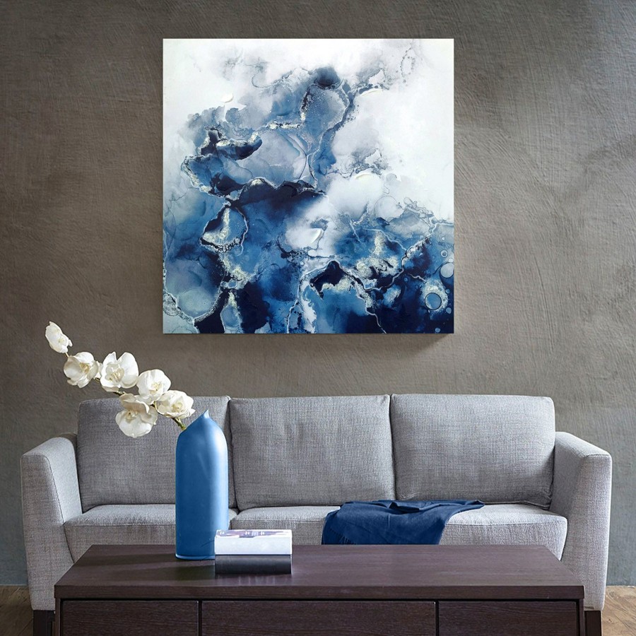 Wall Art * | 40X40 Blue Abstract Glamor Model