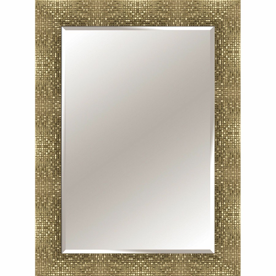 Mirrors * | 32X44 Rectangle Plastic Mosaic Soft Pewter Wall Mirror Attractive Model