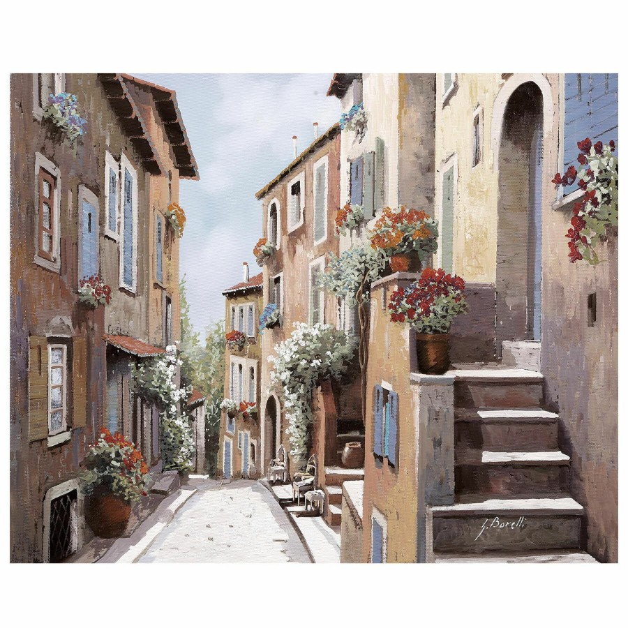 Wall Art * | 30X40 Haut De Cagnes Light Framed Embellished Canvas 100% Guarantee