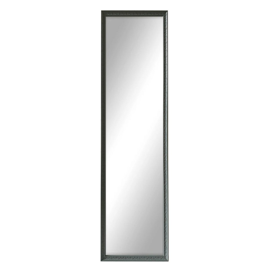 Mirrors * | 14X53 Over The Door Ornate Mirror With Hardware, Dark Gray Cheaper