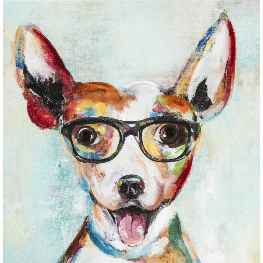 Wall Art * | Dog With Glasses Canvas Wall Art, 12 Online Discount