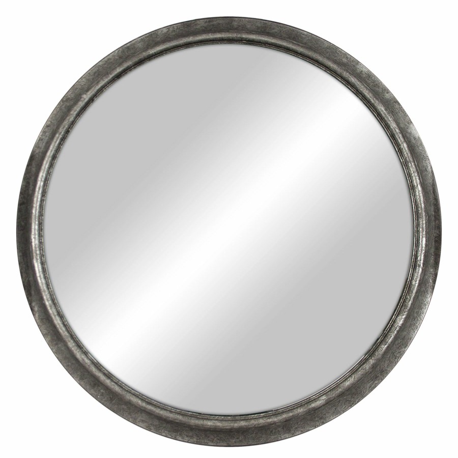 Mirrors * | 30X30 Aged Zinc Circular Mirror New Models