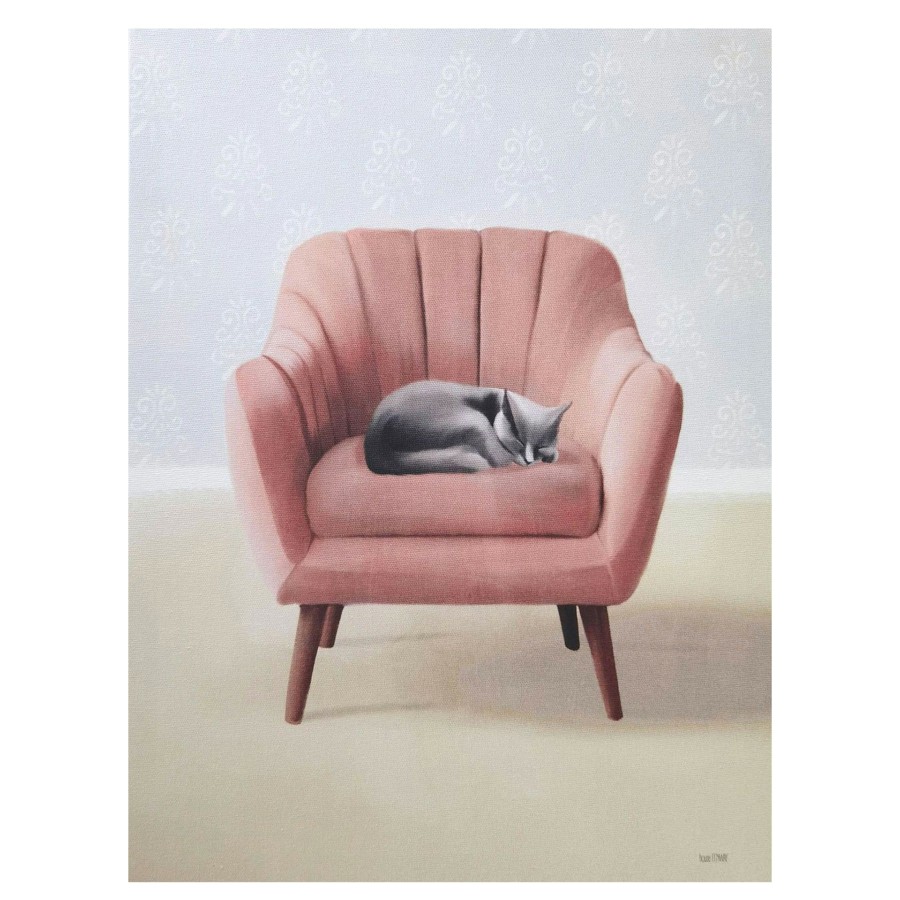 Wall Art * | Napping Grey Cat Canvas Wall Art, 12 16 Shoping Model