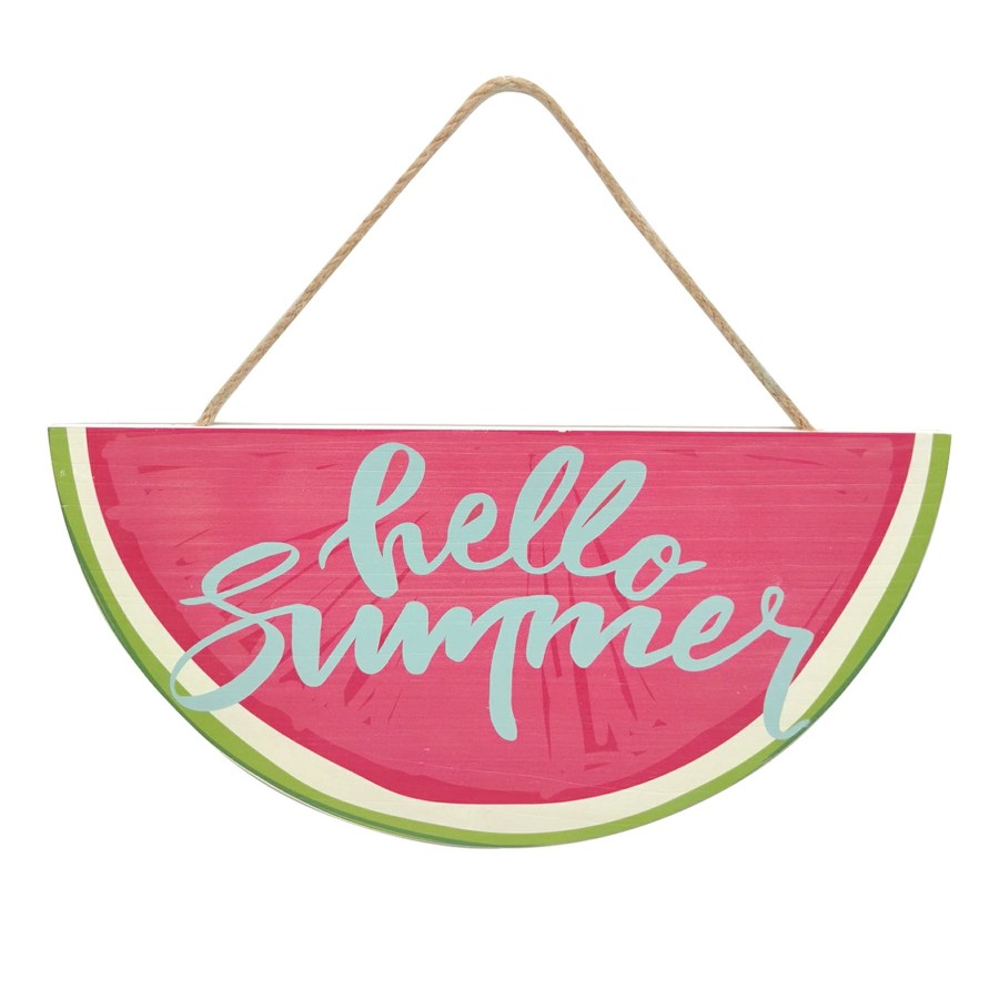 Wall Art * | Hello Summer Watermelon Hanging Sign, 10 Excellent