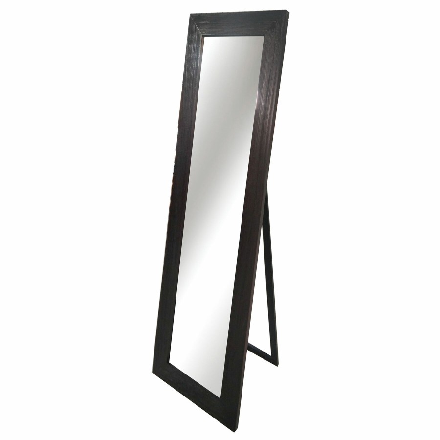 Mirrors * | 22X72 Espresso Barnwood Chevel Floor Mirror Online Discount